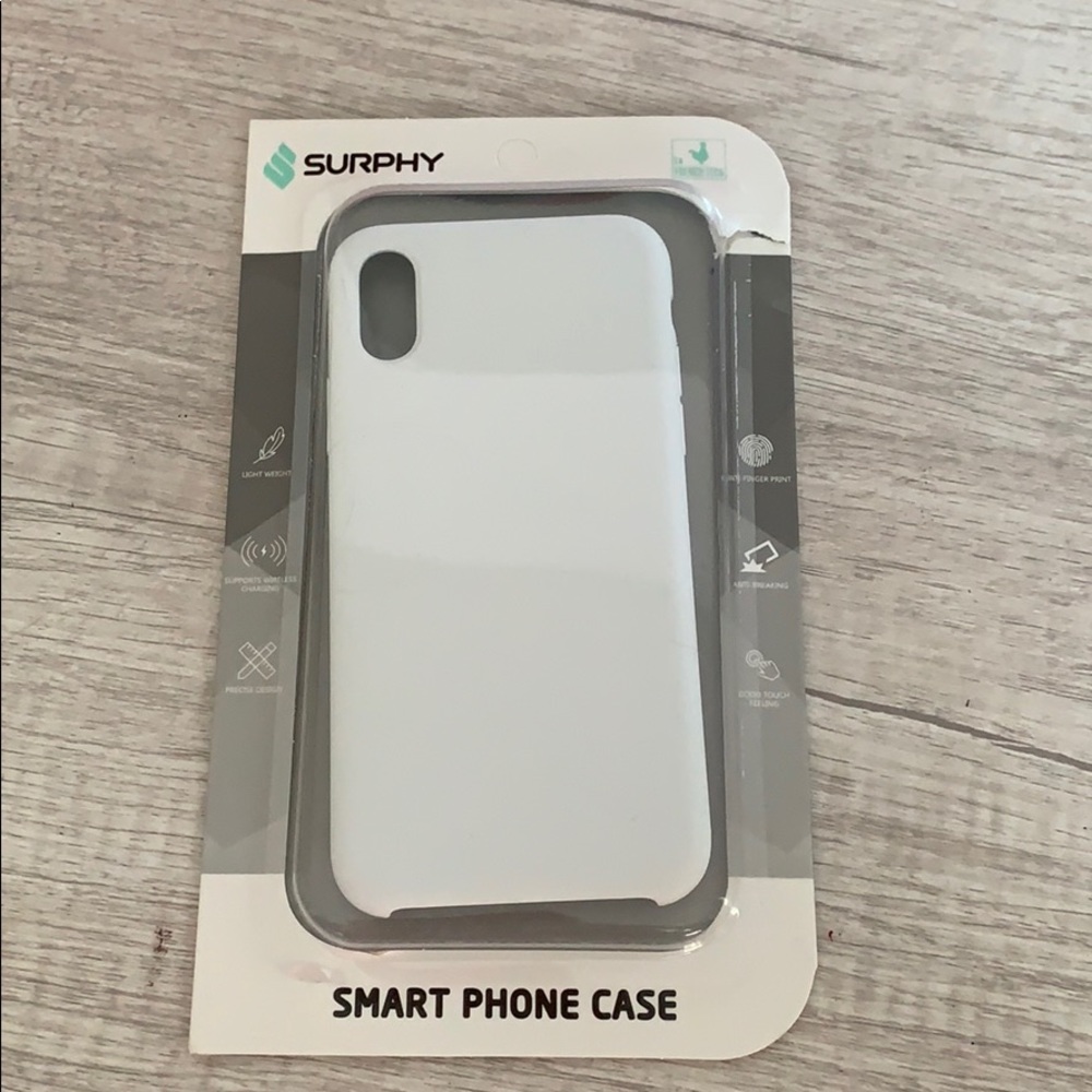 white surphy i phone x case NEVER USED
